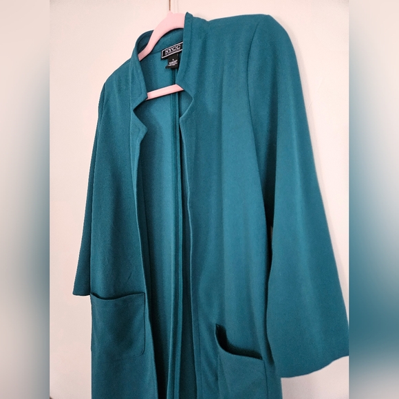 NYCC Jungle Dark Green Long Jacket Lightweight Elegant Layer Size Small - Picture 2 of 7